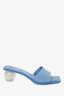 Cult Gaia Blue Denim Pearl Mule Heels Size 40