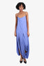 Jacquemus Blue Silk 'Le Souk' Slit Hem Maxi Dress Size 34