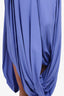 Jacquemus Blue Silk 'Le Souk' Slit Hem Maxi Dress Size 34
