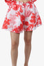 Kiki Vargas Pink/White Floral Ruffle Shorts Size L