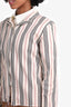 Burberry London Beige/Red Strip Zip-Up Jacket Size M