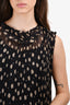 Pre-Loved Chanel™ Black/White Silk Polk-a-Dot Sheer Ruffle Neck Dress Size 44