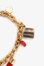 Dolce & Gabbana Gold Tone/Red Charm Bracelet