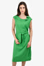 Escada Green Sleeveless Shift Dress with Belt Size 44