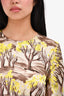 Marni Brown/Yellow Tree Printed Satin Top Size 38