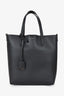 Saint Laurent Black Leather 'Toy Shopping' Tote with Strap