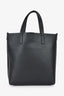 Saint Laurent Black Leather 'Toy Shopping' Tote with Strap