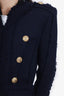 Balmain Navy Tweed Gold Button Jacket Size 36