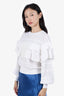 Pre-Loved Chanel™ 2018 White Ruffled Knitted Jumper Size 36