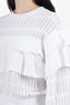 Pre-Loved Chanel™ 2018 White Ruffled Knitted Jumper Size 36