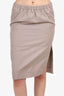 Moschino Khaki Cotton Midi Skirt Size 8