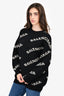 Balenciaga 2017 Black/White Logo All Over Sweater Size 36