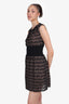 Alaia Black/Nude Pattern Sleeveless Dress Size 40