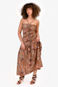 Ulla Johnson Brown Floral Ruched Halter Dress Size 4