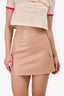 MSGM Beige Faux Leather Front Pocket Mini Skirt Size 38