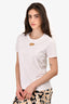 Elisabetta Franchi White Logo Plaque Jersey T-Shirt Size 38