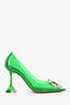 Amina Muaddi Green PVC Begum Pump Size 37