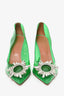 Amina Muaddi Green PVC Begum Pump Size 37