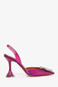 Amina Muaddi Purple Begum Leather Slingback Pumps Size 37