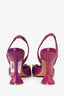 Amina Muaddi Purple Begum Leather Slingback Pumps Size 37