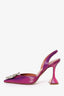 Amina Muaddi Purple Begum Leather Slingback Pumps Size 37