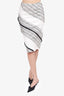 Rolan Mouret Black/White Striped Midi Skirt size 4