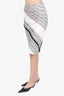 Rolan Mouret Black/White Striped Midi Skirt size 4