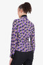 Emanuel Ungaro Purple Star Print Blouse with Tie Size 4