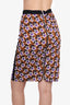 Emanuel Ungaro Purple/Brown Star Print Midi Skirt Size 6