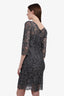 Dolce & Gabbana Grey Lace Midi Dress With Slip Size 40