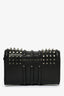 Philipp Plein Black Leather Crystal Embellished Crossbody