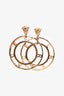 Versace Gold Tone Round Logo Earrings