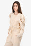 Ulla Johnson Beige Puff Sleeve Jumpsuit Size M