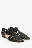 Christian Dior Black Leather Cut Out Flats Size 35