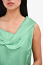 Oscar De La Renta Green Silk Sleeveless Layered Collar Top Size 8