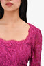 Dolce & Gabbana Pink Lace Midi Dress Size 44