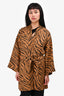 Faithfull The Brand Brown/Black Zebra Print Cardigan with Belt Size XS/S