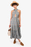 Ulla Johnson Blue Plaid Cotton Sleeveless Maxi Dress Size 0