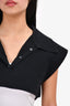 Jacquemus Black Collared Button Down Sleeveless Crop Top Size 32