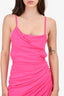 Jacquemus Pink Sleeveless Ruched Asymmetrical Dress Size 32