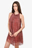 Isabel Marant Red/White Silk Printed Sleeveless Dress Size 34