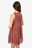 Isabel Marant Red/White Silk Printed Sleeveless Dress Size 34