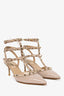 Valentino Beige Patent Leather Rockstud Heels Size 37.5