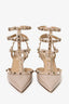 Valentino Beige Patent Leather Rockstud Heels Size 37.5