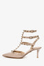 Valentino Beige Patent Leather Rockstud Heels Size 37.5