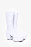 Prada White Leather Sock Heeled Boots Size 39.5