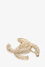 Pre-Loved Chanel™ Gold Tone Crystal CC Brooch