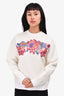 Louis Vuitton White/Pink Floral Crewneck Sweater Size S