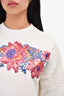 Louis Vuitton White/Pink Floral Crewneck Sweater Size S