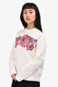 Louis Vuitton White/Pink Floral Crewneck Sweater Size S